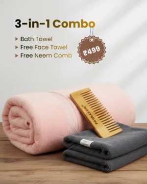 Bath Towel Kit (Free Face Towel + Neem Comb)