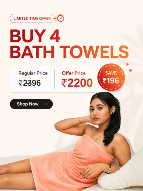 4 Bath Towels Combo